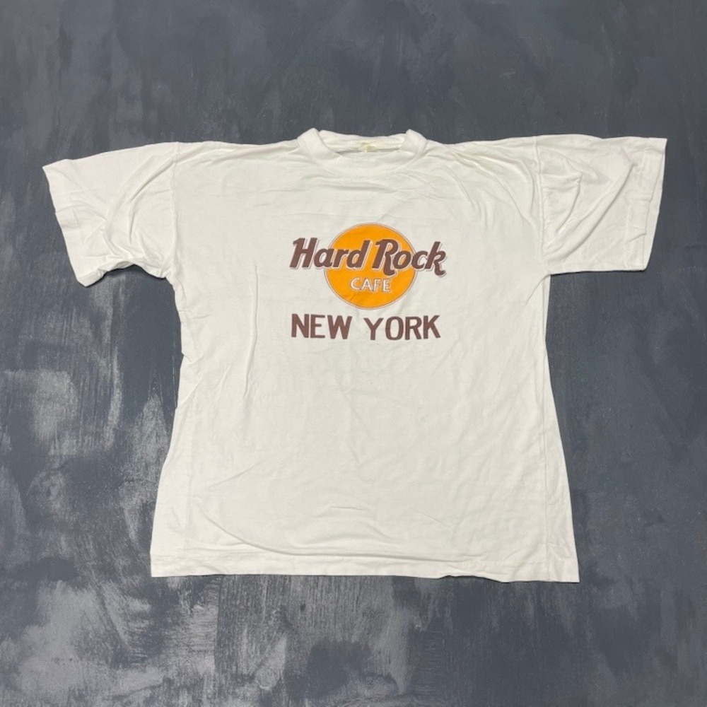 Vintage‎ New York Graphic T Shirt Men Large White 90s Hard Rock Cafe